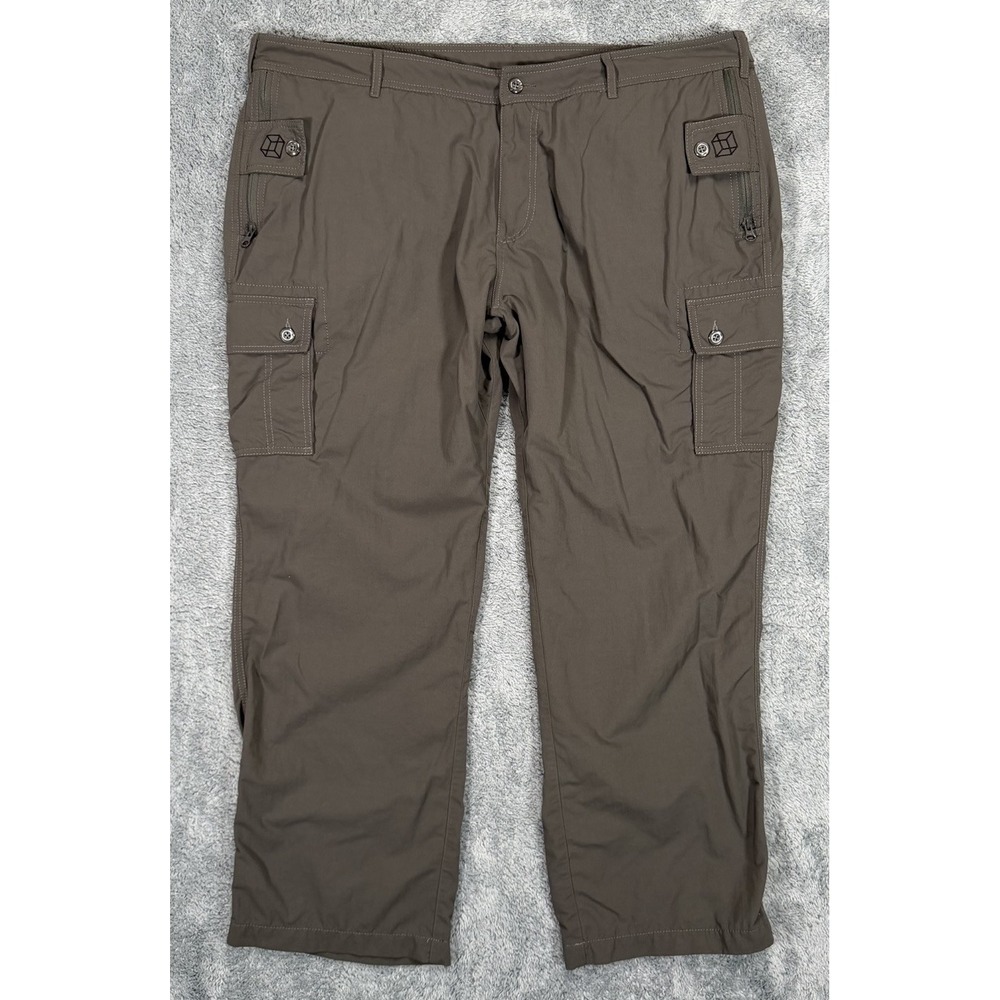 Clothing Arts Pick Pocket Proof Pants Mens 42x30 Taupe Cargo Travel Performance